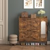 AZL1 Life Concept Shoe Rack Storage Cabinet with 2 Flip Drawers Metal Legs Narrow Freestanding Organizer for Entryway, Brown, 46.7"*22.4"*6.5" - 2 of 4