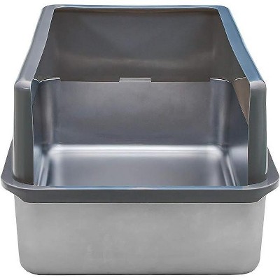 Extra Large Black Stainless Steel Cat Litter Box Enclosure