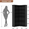 Homhougo 72" L-Shaped Corner Bookshelf, 5-Tier Wood Bookcase with Anti-Tip Design for Living Room, Office, Easy Assembly Rustic Storage Shelf - 2 of 4
