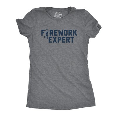 Womens Firework Expert T Shirt Funny 4th Of July Independence Day Graphic Tee - Crazy Dog Women's T Shirt