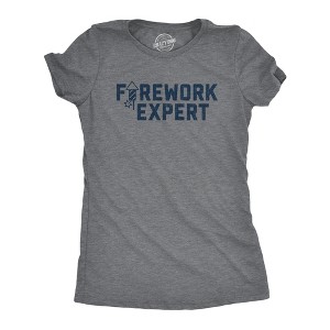 Womens Firework Expert T Shirt Funny 4th Of July Independence Day Graphic Tee - Crazy Dog Women's T Shirt - 1 of 4