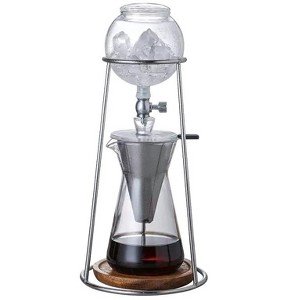 Nispira Iced Coffee Cold Brew Drip Coffee Maker Stainless Steal Silver, 400mL, Borosilicate Glass - 1 of 4
