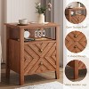 Night Stand with Storage Drawers and Wooden Legs,  Nightstand with Open Storage ShelfV-Shaped Design and Open Storage Shelf - 2 of 4