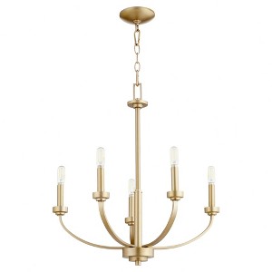 Quorum Lighting Reyes 5 - Light Chandelier in  Aged Brass - 1 of 3