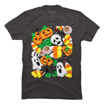 Men's Design By Humans Halloween Spooky Candies Party By BluedarkArt T-Shirt