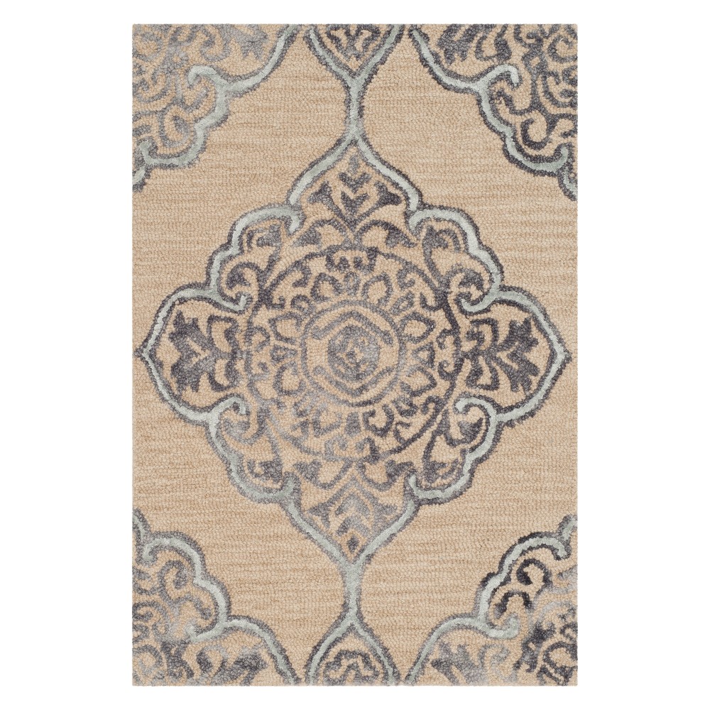  Roanne Medallion Tufted Accent Rug Beige/Blue