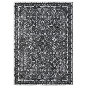 Vintage Washable Floral Print Living Room Area Rugs, Soft Non Slip Floor Cover for Bedroom Dining Room, Retro Accent Carpet - 1 of 4
