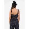 Women's Crop Ruffle Strap Boho Floral Print Blouse - LUCCA - 3 of 4