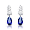 Guili Royal Sterling Silver White Gold Plated with Colored Pear & Oval Cubic Zirconia Drop Earrings for a Luxe, Beautiful, and Sophisticated Appeal - 3 of 3