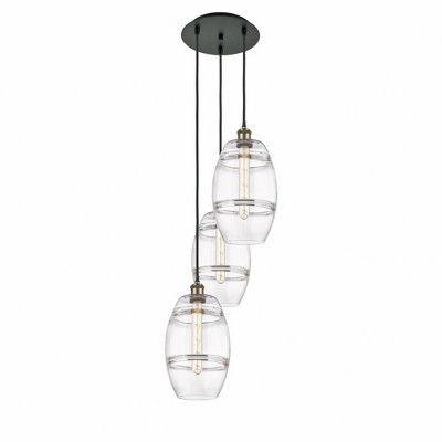 Vaz - 3 Light Cord Hung Multi Pendant In Industrial Style-30.38 Inches Tall and 14.5 Inches Wide