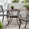 Coolbibila-Round Cast Aluminum Dining Table, Dining Table Outdoor, Dining Table Modern - 2 of 4