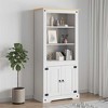 vidaXL Side Cabinet Brown Solid Pine Wood 31.5x15.7x66.9 in Side Cabinet - White - 3 of 4
