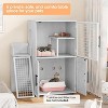 Modern Cat Litter Box Enclosure with Platform, Double Layer Hidden Litter Box, Indoor Washroom, Villa Cat House with Ladder - 3 of 4
