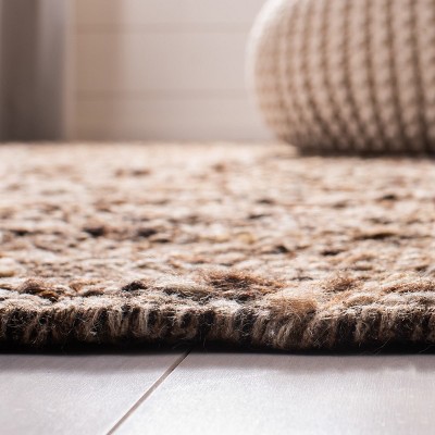 Beige and Taupe Handmade Wool Area Rug, 3' x 5'