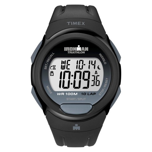 Men's Timex Ironman Essential 10 Lap Digital Watch - Black T5k608jt : Target