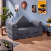 ROBOTIME Sofas Kids Couch Toddler Couch Kid Sofa, Washable Diy Sofa, Kids Couch Bed Fold Out for Playroom, Bedroom, Gray, 20"*39.4"*18" - 2 of 4
