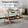 MAYEERTY Coffee Table and End tables Set of 3, Tempered Glass Table with MDF layer, Modern Tables for Living Room , Transparent Glass - 4 of 4