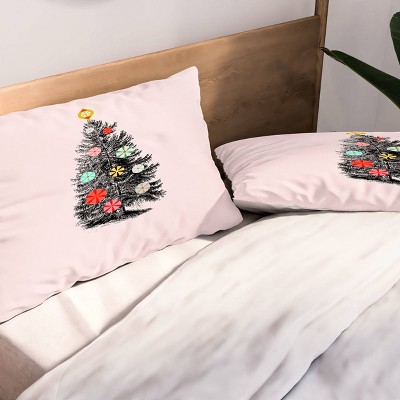 Deny Designs Queen Showmemars Retro Christmas Tree 2 Polyester Comforter and Pillow Shams Black: Holiday Bedding Set, 300 Thread Count — фото 5