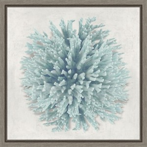 Amanti Art Coral Mint I by Caroline Kelly Canvas Wall Art Print Framed 16 x 16-in. - 1 of 4