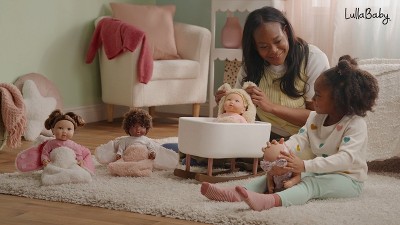 トップス babylclub bmc twinkleskullt white LullaBaby Doll Bassinet Rocking Cradle Accessory - Speckled White