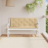 vidaXL Garden Bench Cushions - Melange Beige, Durable Fabric with Soft Hollow Fiber Filling - 3 of 4