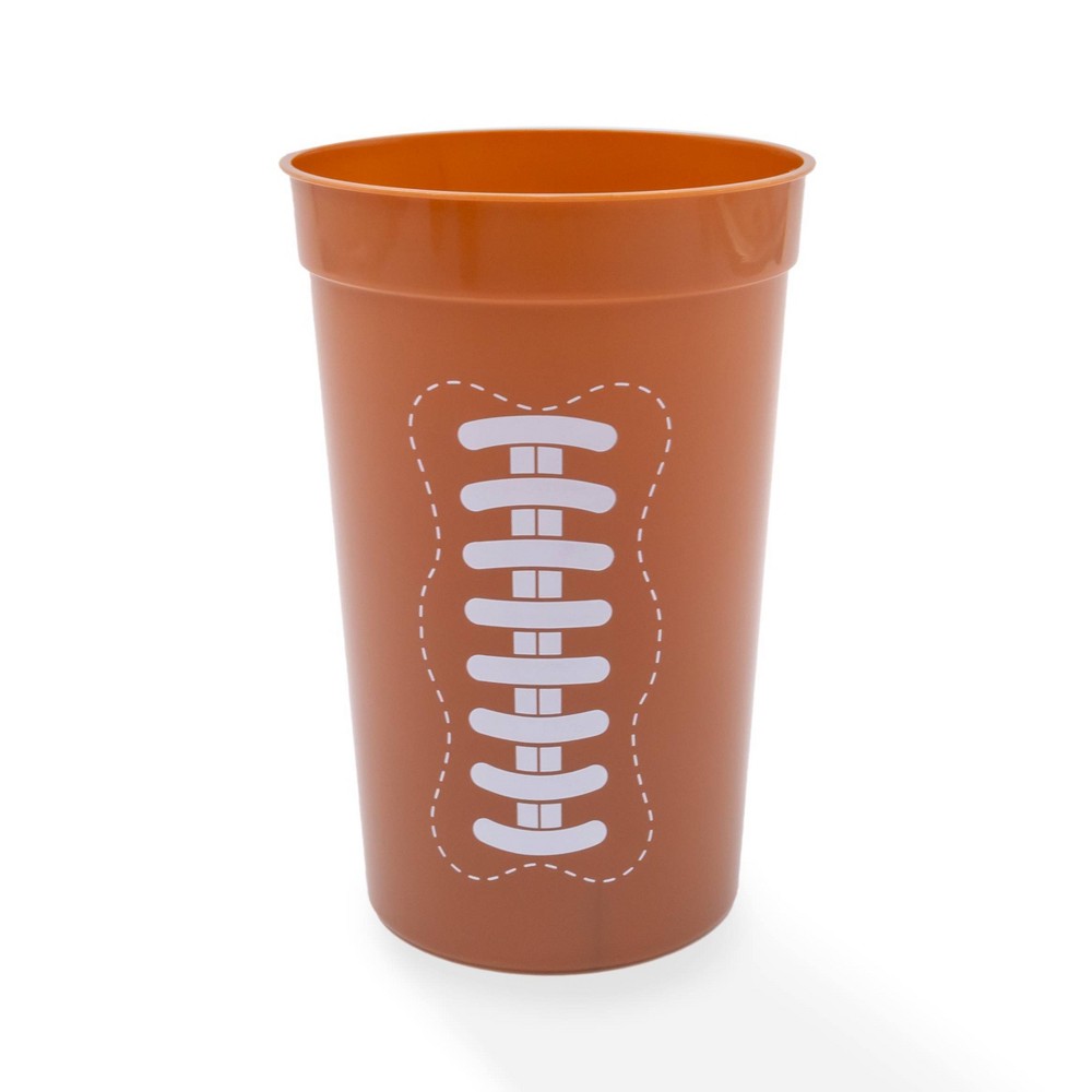 (20) 12pk 22 fl oz Brown Football Cups (BID IS PER 12 PACK OF CUPS, LOT IS FOR 20 SETS OF 12 TOTAL.)