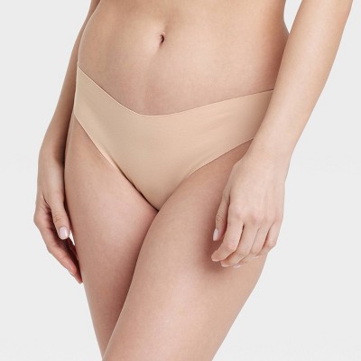 Women's Invisible Edge Cotton Thong - Auden™ Soft Beige L