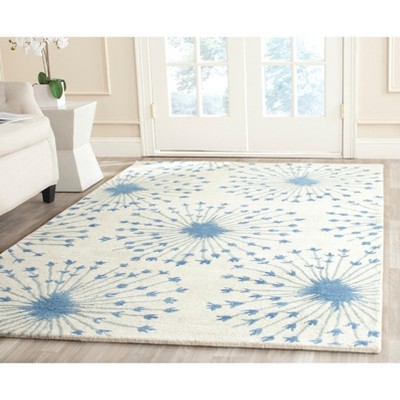 Bella Beige and Blue Hand-Tufted Wool 8' x 10' Area Rug