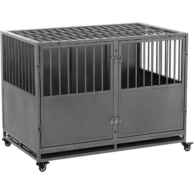 48 Inch Heavy Duty Dog Crate, Durable Gray Kennel for Extra Large Dogs