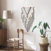 Aoibox Handmade Macrame Woven Wall Hanging with Geometric Design and Tassels, Bohemian Decor for Bedroom, Living Room, Nursery (Grey) - 3 of 4