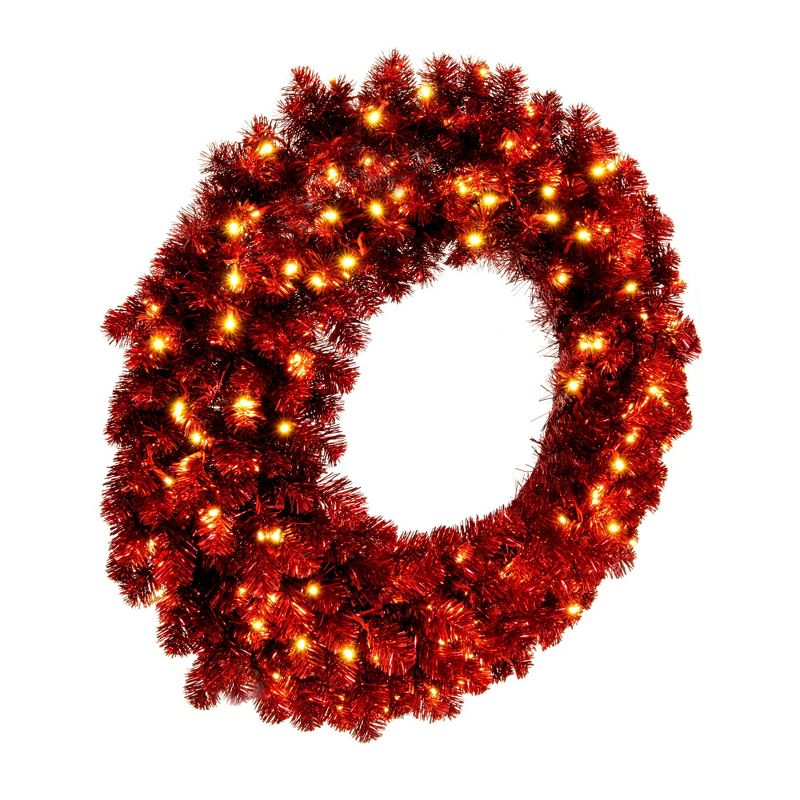 Vickerman Deluxe Red Tinsel Wreaths, 2 of 7