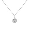 Haus of Brilliance Silver 1/4 cttw Diamond Floral Cluster Pendant Necklace - 4 of 4