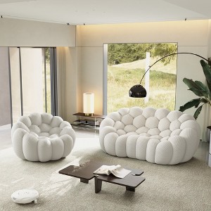 WJShome Single Bubble Chair with Ottoman,Oversized Memory Foam Bubble Lazy Floor Sofa, Modern Upholstered Bean Bag Sofas - 1 of 4
