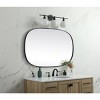 Elegant Lighting Metal Frame Oval Mirror 30x48 Inch in Black - 3 of 4