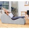 Avana Sleek Chaise Lounge for Yoga - Made in The USA - Great for Stretching, Relaxation, Exercise & More, 60D x 18W x 26H Inch, Light Grey - 2 of 4