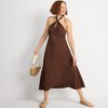 Lands' End Women's Cotton Modal Halter Midi Dress - 4 of 4