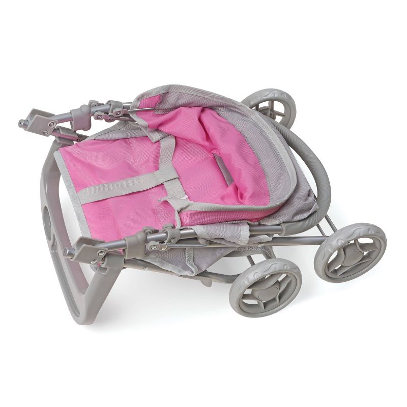 Glide Folding Single Doll Stroller - Gray/Pink, 5 of 8