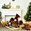 Qaba Kids Metal Plush Ride-On Rocking Horse Chair Toy With Nursery Rhyme Music - Dark Brown - 2 of 4