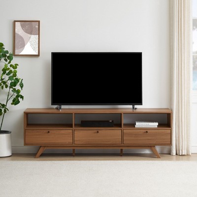 CAVINAS Modern TV Stand for TVs up to 80 Inch,Entertainment Center with 3 Doors and Open Cubbies,TV Stands for Living Room,Bedroom