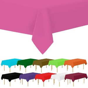Plastic Tablecloth Disposable, Tablecloths for Rectangle Tables 54 inch. x 108 inch. Fits Tables Up to 8 Feet, Table Cloth for Party - SparkSettings - 1 of 4