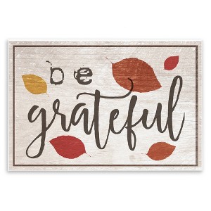 Stupell Industries Be Grateful Fall Leaves Typography, 19" x 13" - 1 of 4
