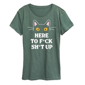 Women's - Instant Message - Cats Short Sleeve Graphic T-Shirt - 1 of 4