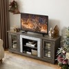 Racxily 58" Modern TV Stand with 2-Door Storage, Faux Stone Media Console Cabinet, Grey Large Entertainment Center for Living Room - 2 of 4