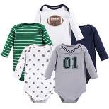 Little Treasure Baby Boy Cotton Long-Sleeve Bodysuits 5pk, Football