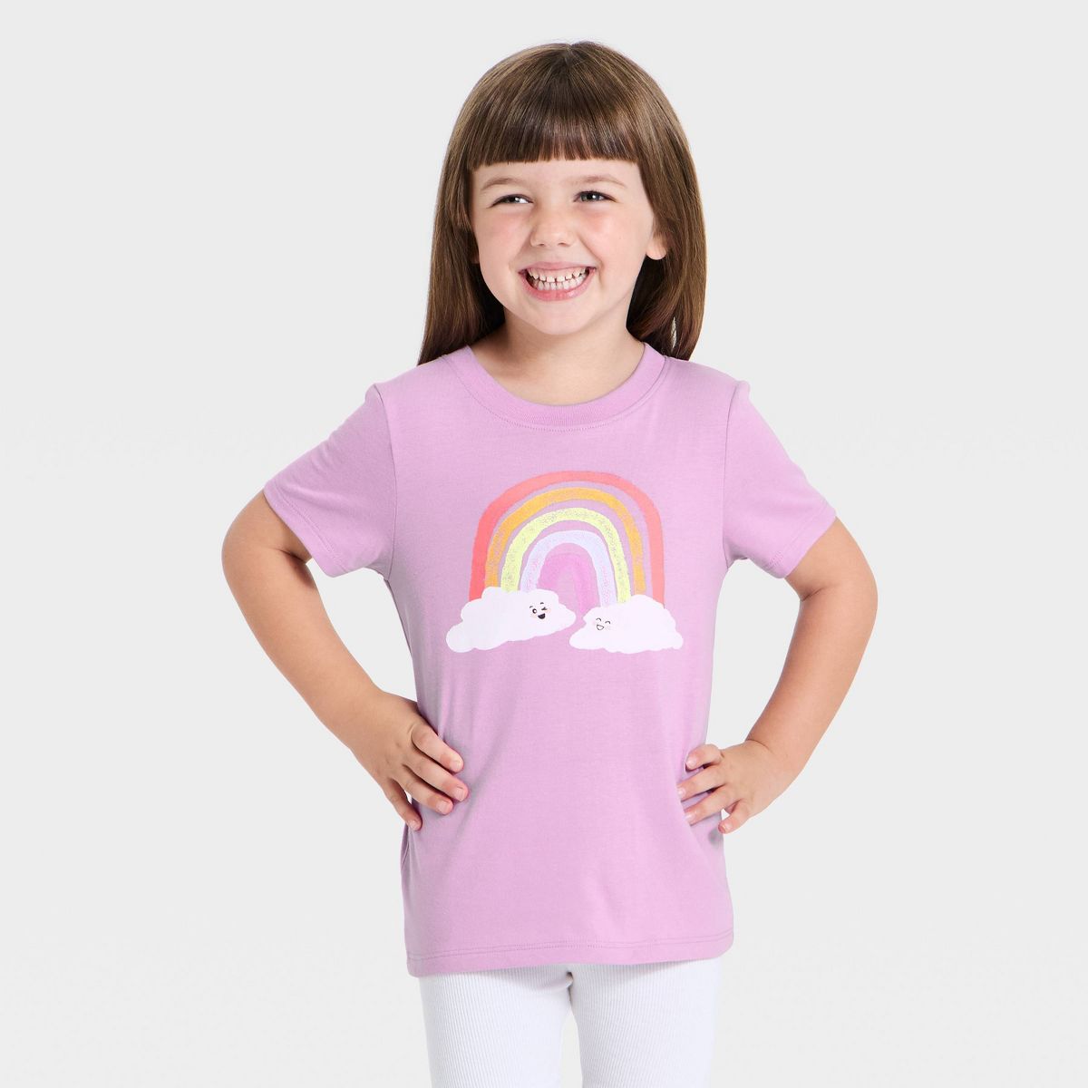 Toddler Girls' Classic Rainbow Graphic T-Shirt - Cat & Jack™ Purple