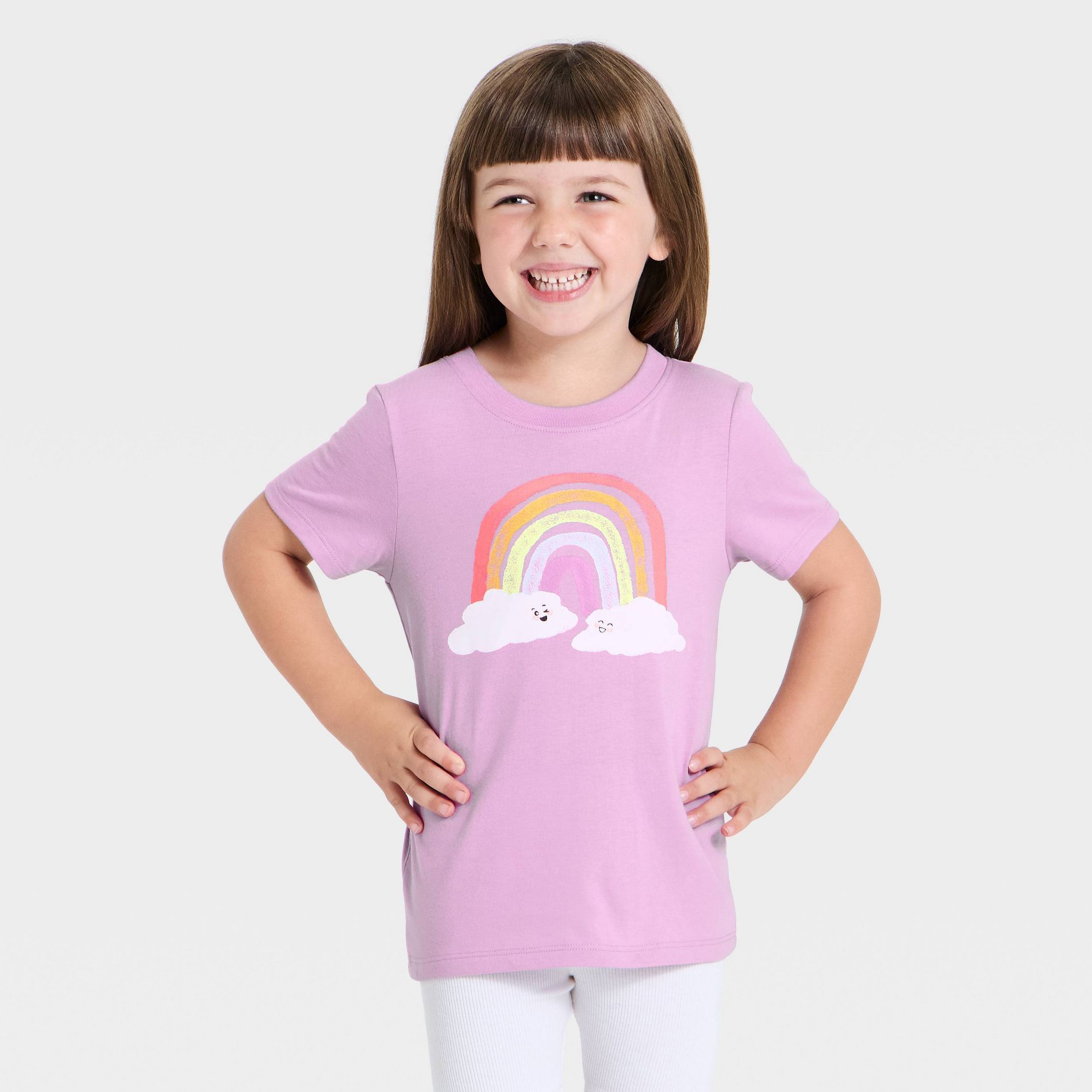 Toddler Girls' Classic Rainbow Graphic T-Shirt - Cat & Jack™ Purple