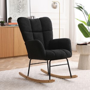 Lyngins Modern Indoor Armchair Rocking Chair without/with Adjustable Footrest,Small Accent Chair for Bedroom,Living Room - 1 of 4