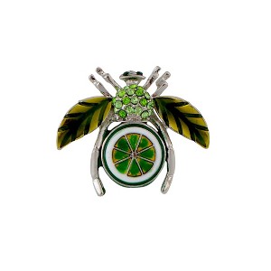 Anna-Kaci Elegant Crystal Rhinestone Fruit and Bee Brooch - Fashionable Gold Plated Fruit Insect Lapel Pins for Dresses and Accessories - 1 of 4
