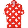 LA LEELA Men's Hawaiian Canada Shirts Short Sleeve Button Down Summer Casual Beach Holiday Shirts for Men M Maple Leaf Flag Red - 4 of 4