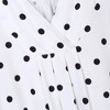 Women's Plus Size Long Sleeve V Neck Tunic Tops Pleated Flowy Tee Shirt Causal Loose Blouse, White Cloth Black Polka Dot, 3XL - 4 of 4
